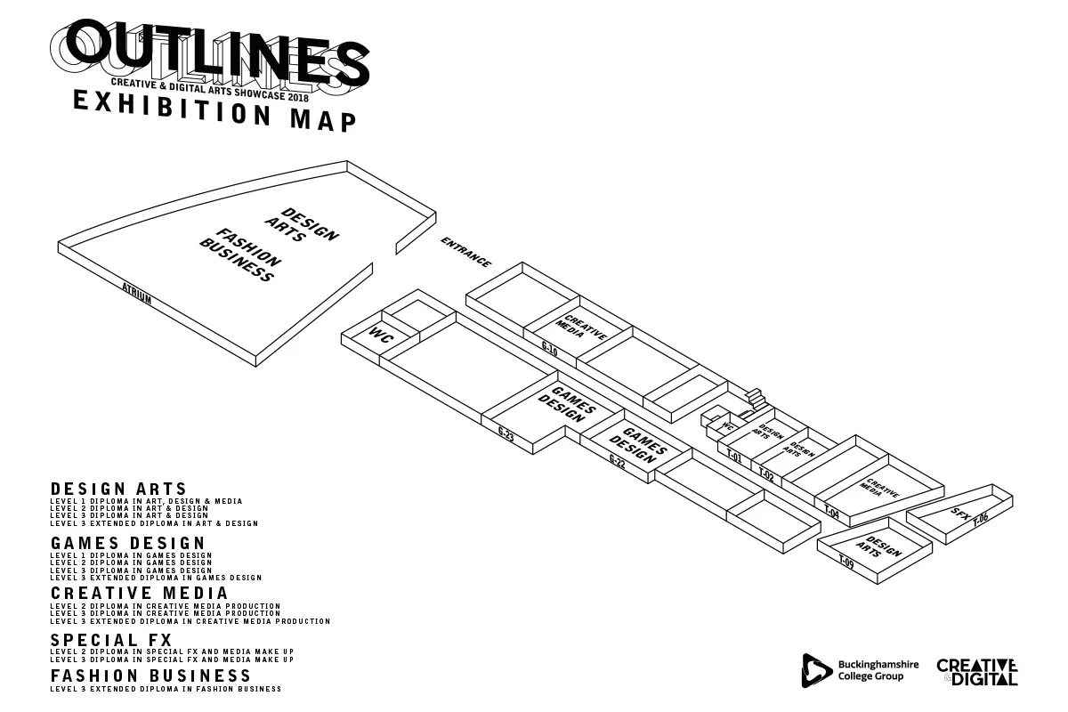 Outlines - Creative & Digital Showcase 2018 - Wayfinding Map