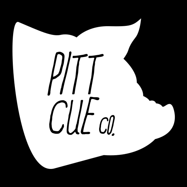 Pitt Cue Co. Secondary Logo White On Black
